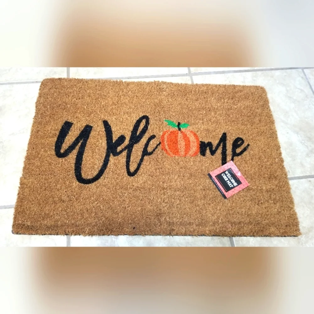 WELCOME Pumpkin Coir 16 x 24 Inches Front Door Mat